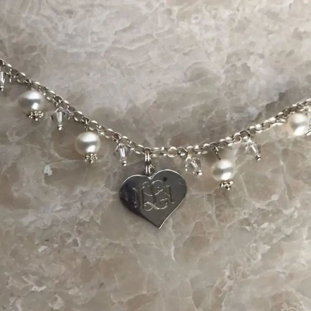 925 Silver Real‎ Pearls crystals necklace